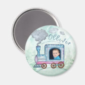 電車誕生日Chugga Chugga 2枚の写真 マグネット (正面/裏面)