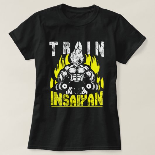 電車Insaiyanアニメジムとトレーニング やる気を起こさせる Tシャツ (デザイン正面)