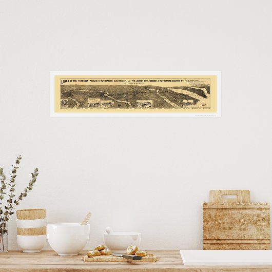 電鉄路図1894 ポスター (キッチン)