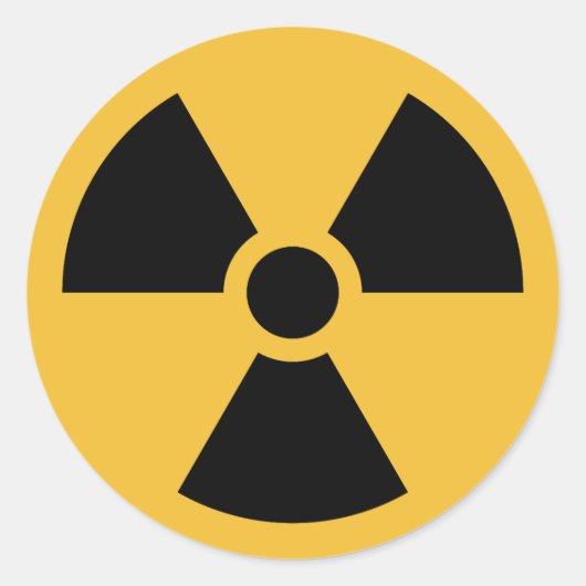 電離放国際的射線シンボルのステッカー ラウンドシール (正面)
