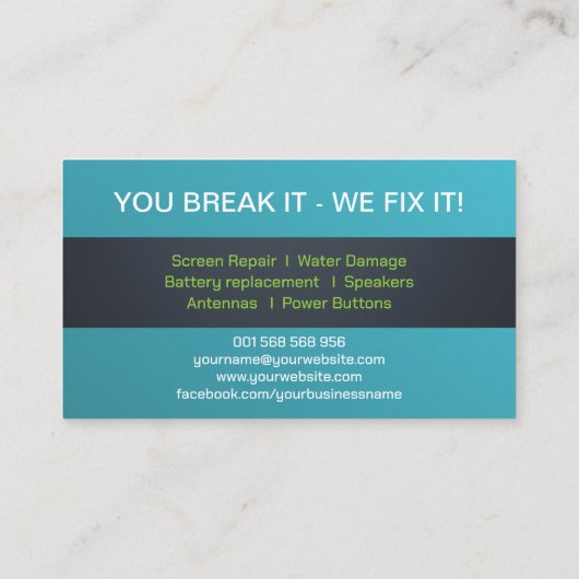 電頭が切れる話表現修理 名刺 (裏面)