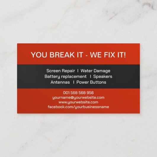 電頭が切れる話表現修理 名刺 (裏面)