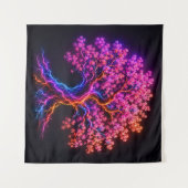 電飾アートが光る華やかな桜の木 タペストリー (正面(横))