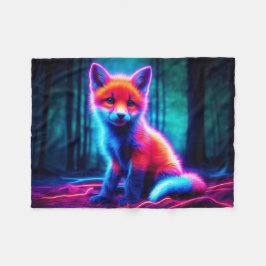 電鮮やか気な色合いの夢のような狐 フリースブランケット