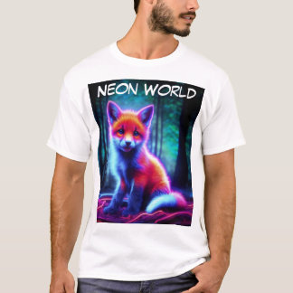 電鮮やか気な色合いの夢のような狐 Tシャツ
