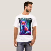 電鮮やか気な色合いの夢のような狐 Tシャツ (正面フル)