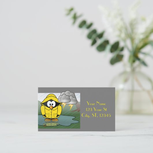 震える雨の日ペンギンサンダー_コーブ 名刺 (スタンド正面)