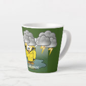 震える雨の日ペンギンThunder_Cove カフェラテマグ (右アングル)