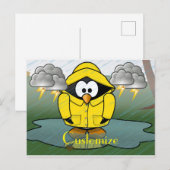 震える雨の日ペンギンThunder_Cove ポストカード (正面/裏面)