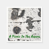 震える《植物》アスペン樹皮クローズアップ写真 スタンダードカクテルナプキン (正面)