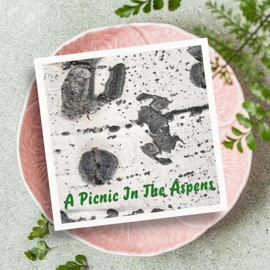 震える《植物》アスペン樹皮クローズアップ写真 スタンダードカクテルナプキン