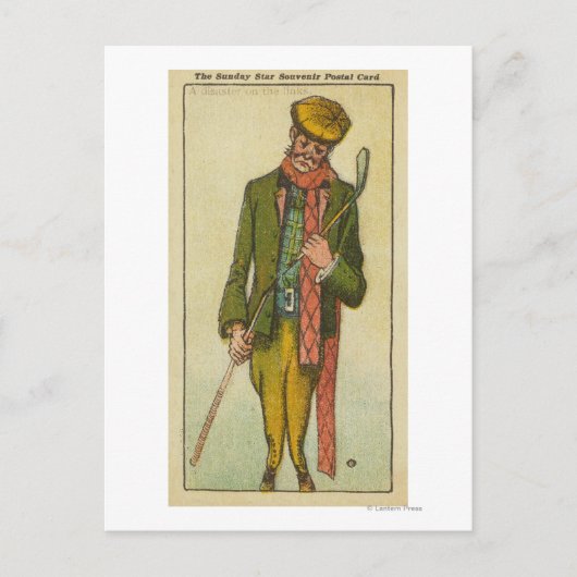 震災を経験したゴルファー ポストカード (正面)