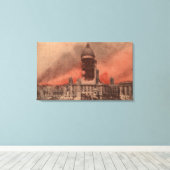 震災後の市役所の見学 キャンバスプリント (インサイチュ (ウッドフロア))