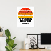 霊によって動く – ゼカリヤ4:6 ポスター (ホームオフィス)