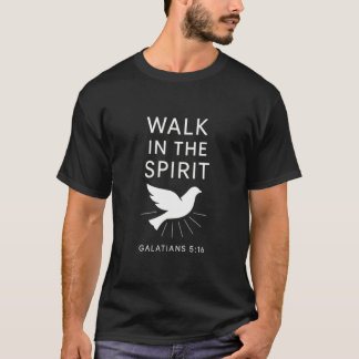 霊に従って歩め ガラシア人への手紙 5:16 ハト キリスト教 Tシャツ
