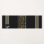 霊スタイリッシュキリスト教モノグラムのブラックギフト ヨガマット (裏面(横))