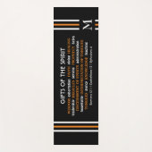 霊スタイリッシュキリスト教モノグラムのブラックギフト ヨガマット (正面)