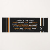 霊スタイリッシュキリスト教モノグラムのブラックギフト ヨガマット (正面(横))