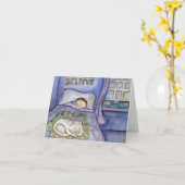 霊子猫追悼アートグリーティングカード カード (黄色い花)