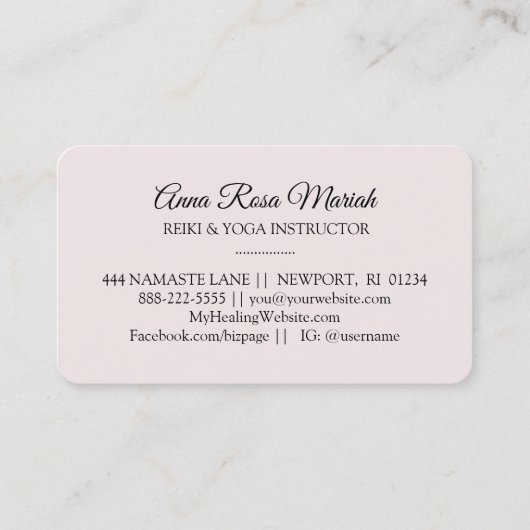 *～*霊気のエネルギー修復バースト – 光線の輝き 名刺 (裏面)