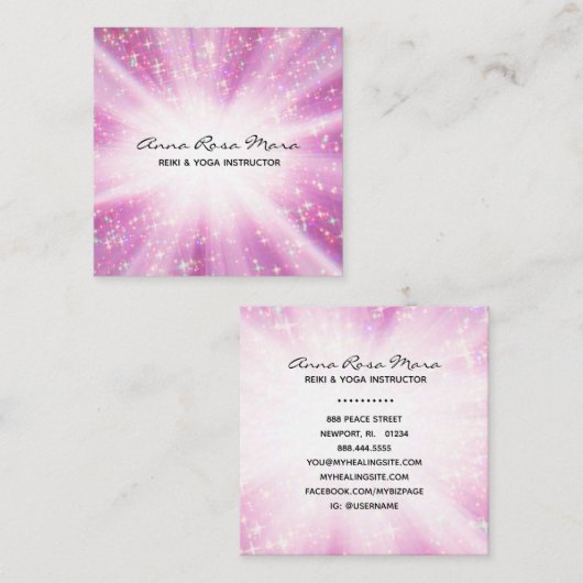 *~*霊気のエネルギー修復光線グリッター軽量作業員 スクエア名刺 (正面/裏面)