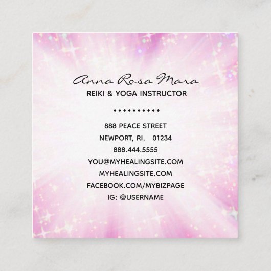 *~*霊気のエネルギー修復光線グリッター軽量作業員 スクエア名刺 (裏面)