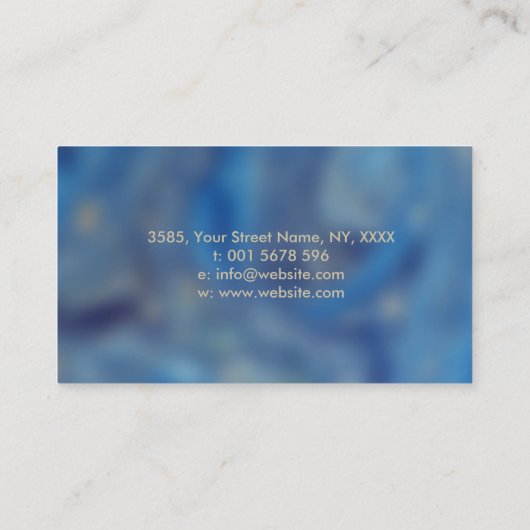 霊気のシンボルと手のロータスブルー大理石 名刺 (裏面)