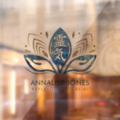 霊気のシンボルと手のロータスブルー ウィンドウサイン (シート2)