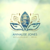 霊気のシンボルと手のロータスブルー ウィンドウサイン (シート3)