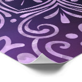 霊気のシンボルと紫色の光の癒し手 ポスター (角)