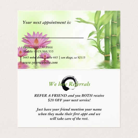 霊気のスパのヨガのトリオのバランスW/Appointmentの紹介 名刺 (内部フラット)
