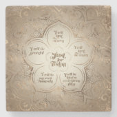 霊気の主義-霊気の教訓の金薄い ストーンコースター (正面)