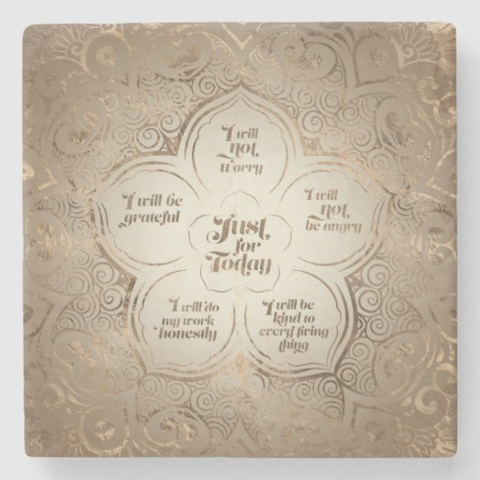 霊気の主義-霊気の教訓の金薄い ストーンコースター (正面)