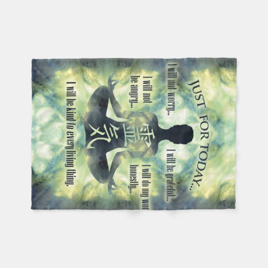 霊気の主義-霊気の教訓 フリースブランケット (正面(横))