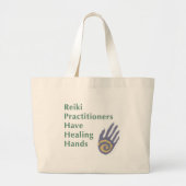 霊気の修行者が癒し手を持つ ラージトートバッグ (正面)