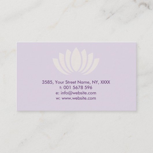 霊気の治療の記号および手のアメジストおよび金ゴールド 名刺 (裏面)