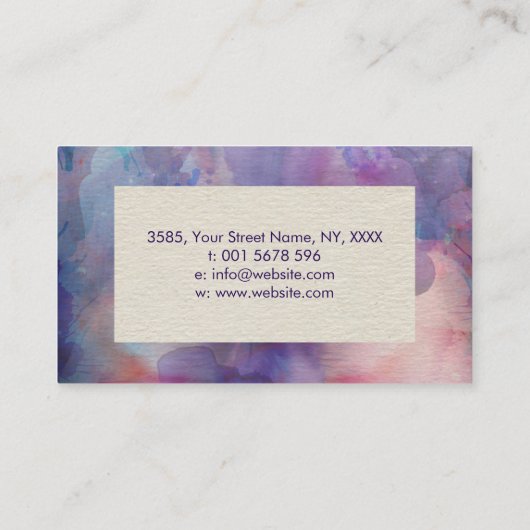 霊気の治療の記号および教訓の水彩画 名刺 (裏面)