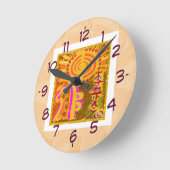 霊気の治療の記号 ラウンド壁時計 (傾斜)