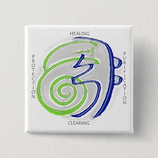 霊気の治療ボタン 缶バッジ (正面)