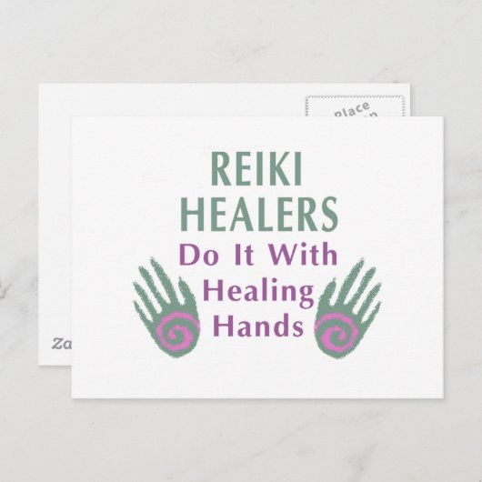 霊気の治療者が癒しの手でそれを行う ポストカード (正面/裏面)