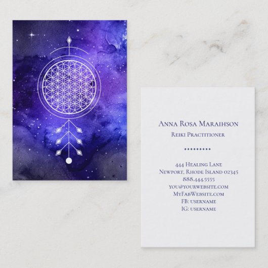 *~*霊気の生命の星占い宇宙 名刺 (正面/裏面)