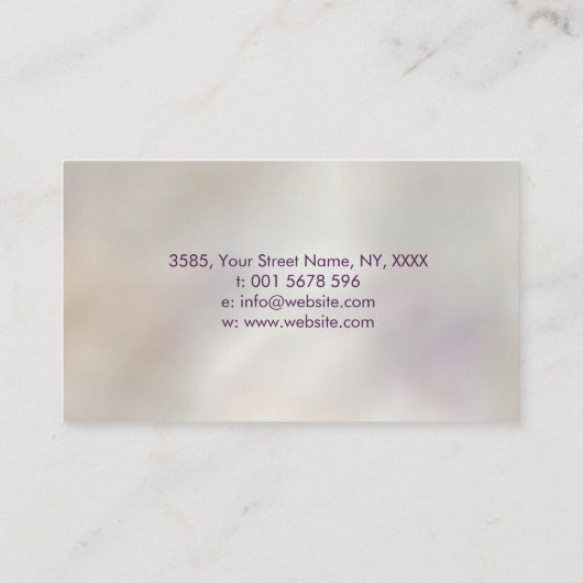 霊気の記号と手のLotusのアメジストと金ゴールド 名刺 (裏面)