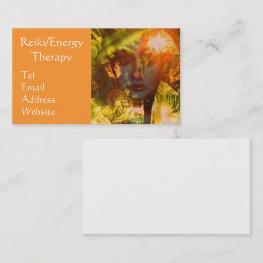 霊気またはエネルギーセラピーの名刺 名刺 (正面/裏面)
