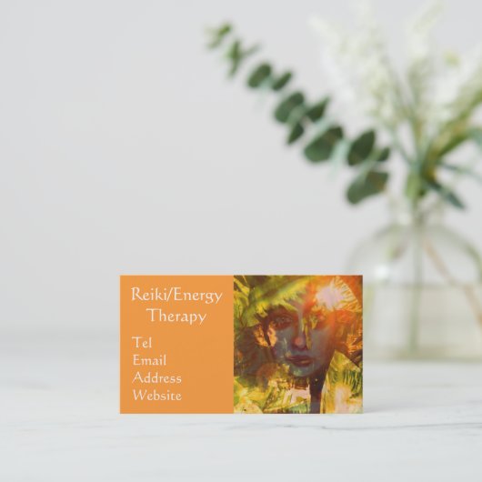 霊気またはエネルギーセラピーの名刺 名刺 (スタンド正面)
