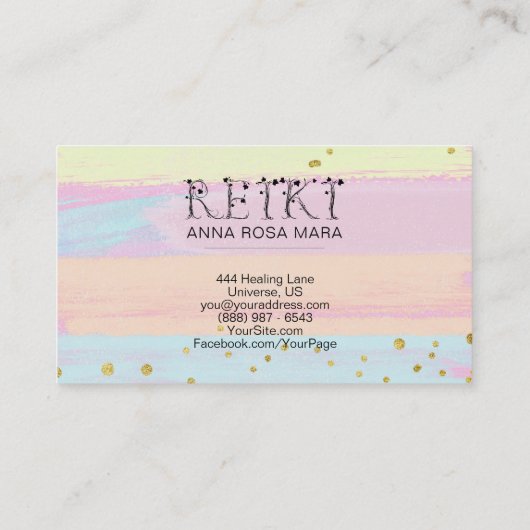*~*霊気アイビータイポグラフィ抽象芸術パステル 名刺 (裏面)