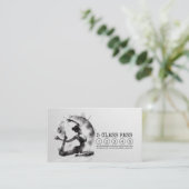 霊気インストラクターヨガポーズ白黒クラスパス ロイヤリティカード (スタンド正面)