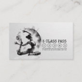 霊気インストラクターヨガポーズ白黒クラスパス ロイヤリティカード (正面)