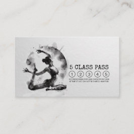 霊気インストラクターヨガポーズ白黒クラスパス ロイヤリティカード