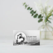 霊気インストラクターヨガポーズ白黒クラスパス ロイヤリティカード (スタンド正面)