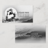 霊気インストラクターヨガポーズ白黒クラスパス ロイヤリティカード (正面/裏面)